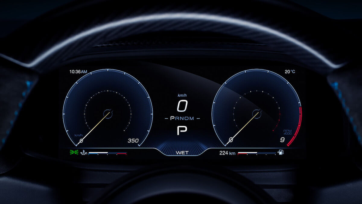 Maserati MC20 digital display