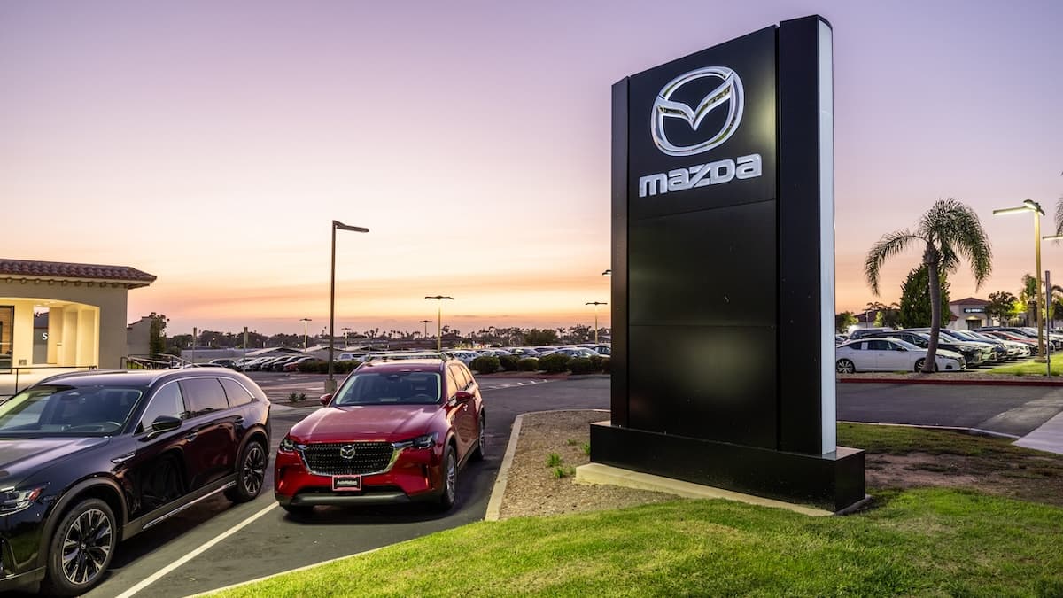 Exterior view of AutoNation Mazda Carlsbad, a Mazda dealer near San Juan Capistrano