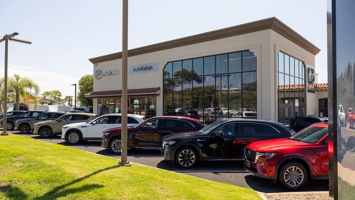 Exterior view of AutoNation Mazda Carlsbad, a Mazda dealer near Irvine