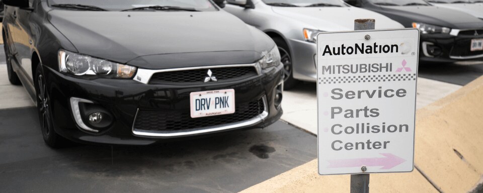 AutoNation Mitsubishi Parts AutoNation Mitsubishi parts department sign