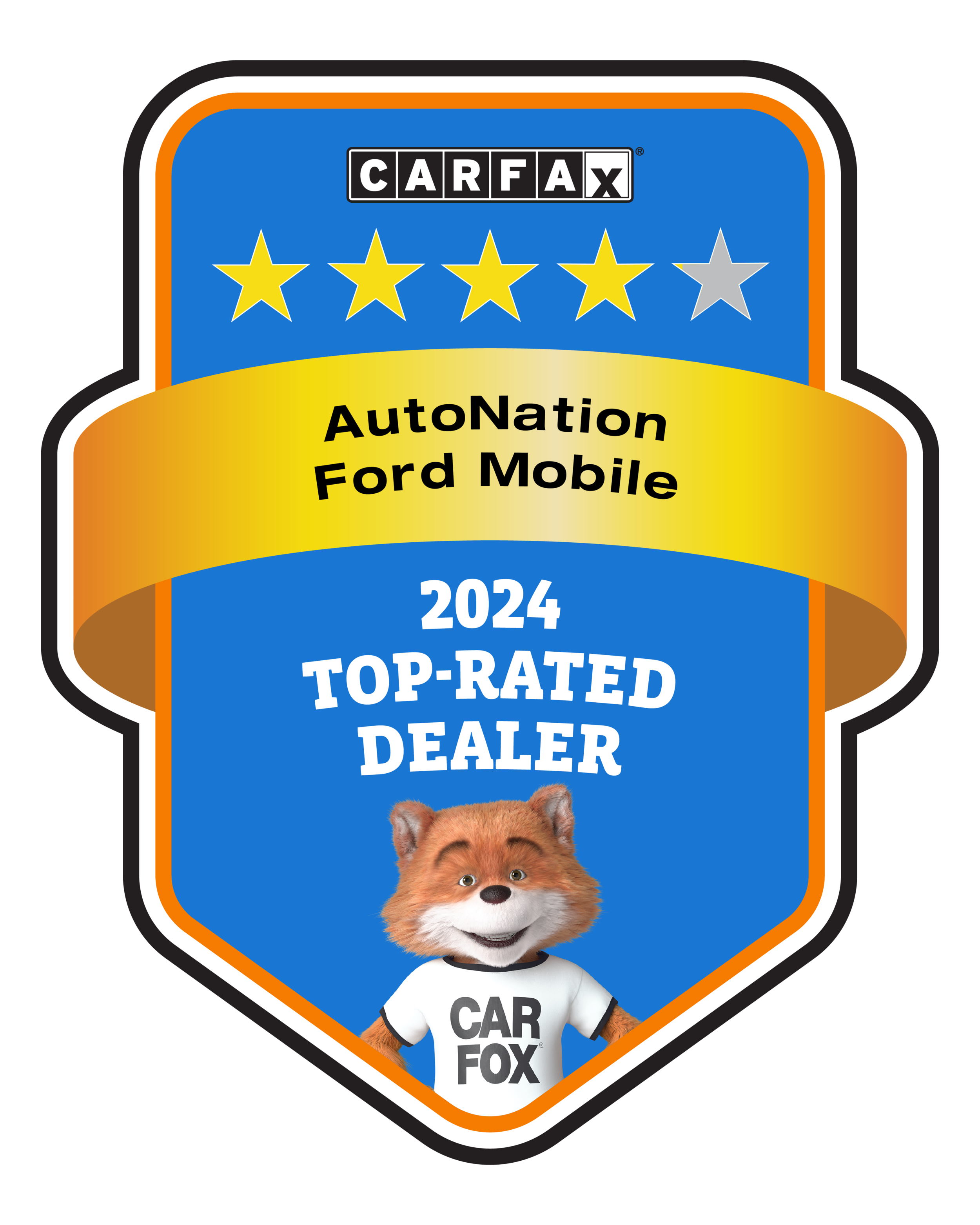 AutoNation Ford Mobile Recognized as a CARFAX Top-Rated Dealer 2024 CARFAX Top-Rated Dealer badge