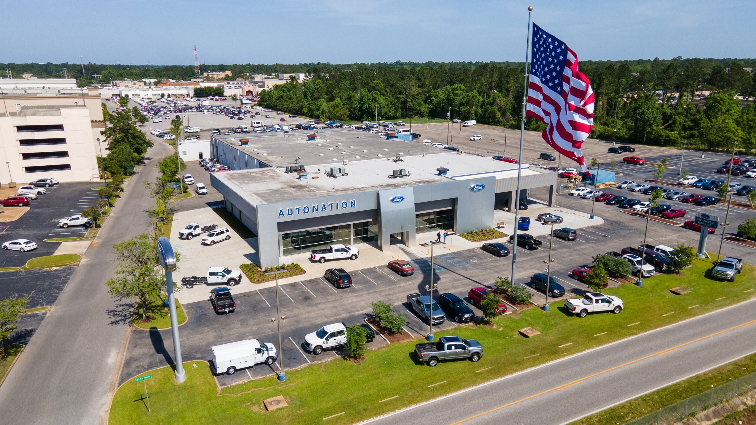 AutoNation Ford Mobile is your Mobile, AL home for all your Ford financing, purchasing, and service needs Exterior view of AutoNation Ford Mobile during the day