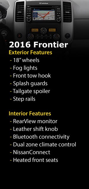 2016 Nissan
Frontier features 2016 Nissan Frontier features