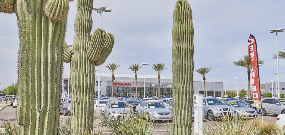 Phoenix Area Nissan Dealership Exterior view of Nissan Chandler Serving Phoenix