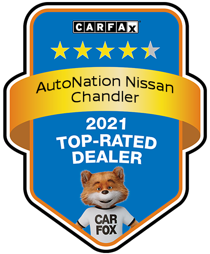 AutoNation Nissan Chandler Recognized as a CARFAX Top-Rated Dealer 2021 CARFAX Top-Rated Dealer badge