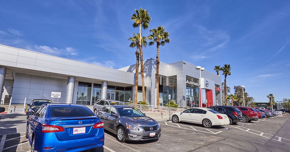 Enterprise Area Nissan Dealership Exterior view of AutoNation Nissan Las Vegas Serving Enterprise