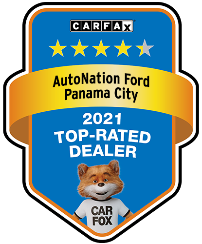 AutoNation Ford Panama City Recognized as a CARFAX Top-Rated Dealer 2021 CARFAX Top-Rated Dealer badge