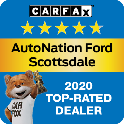 AutoNation Ford Scottsdale Recognized as a CARFAX Top-Rated Dealer 2020 CARFAX Top-Rated Dealer badge