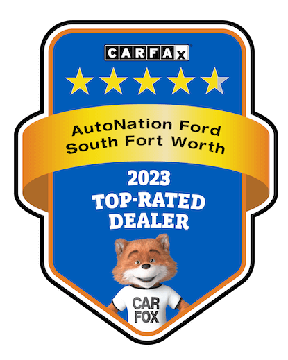 AutoNation Ford South Fort Worth Recognized as a CARFAX Top-Rated Dealer 2023 CARFAX Top-Rated Dealer badge