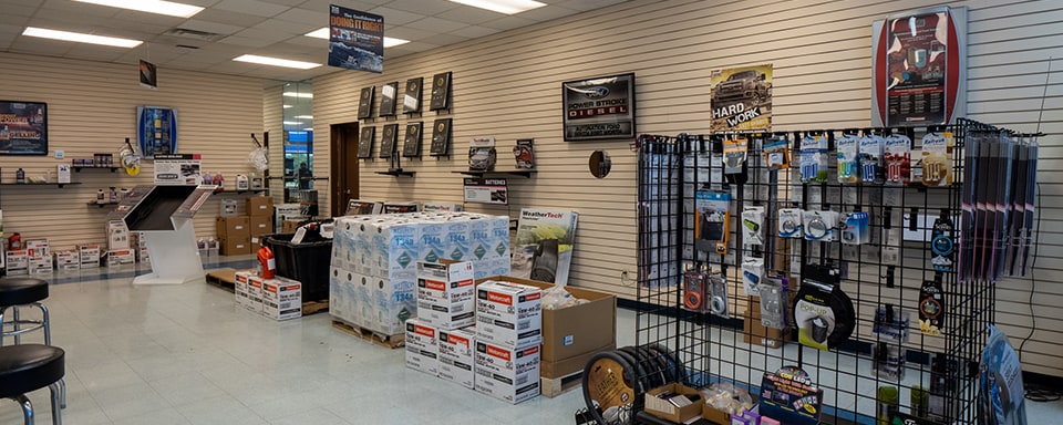 Ford Parts For Sale in Fort Worth Interior view of parts center entrance at AutoNation Ford South Fort Worth