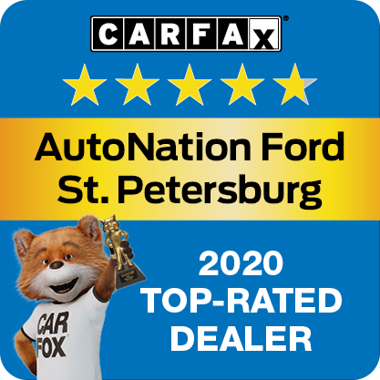 AutoNation Ford St. Petersburg Recognized as a CARFAX Top-Rated Dealer 2020 CARFAX Top-Rated Dealer badge