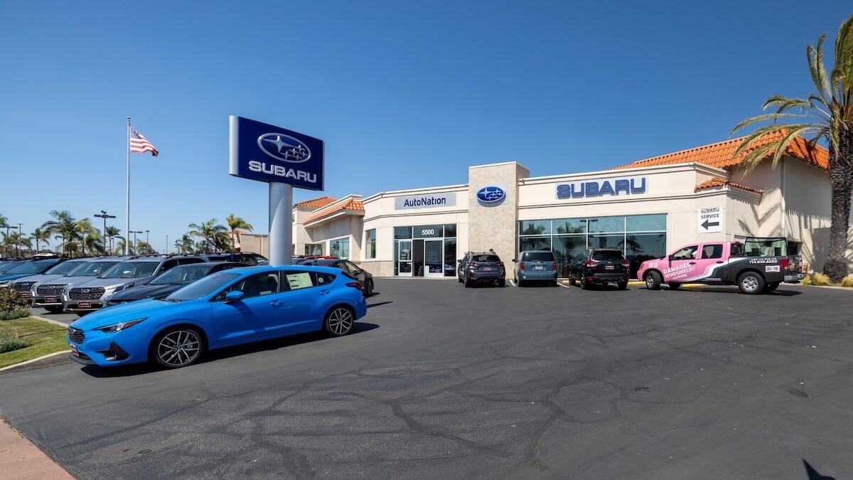 Exterior view of AutoNation Subaru Carlsbad, a Subaru dealer serving Oceanside