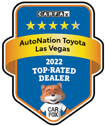 AutoNation Toyota Las Vegas Recognized as a CARFAX Top-Rated Dealer 2022 CARFAX Top-Rated Dealer badge