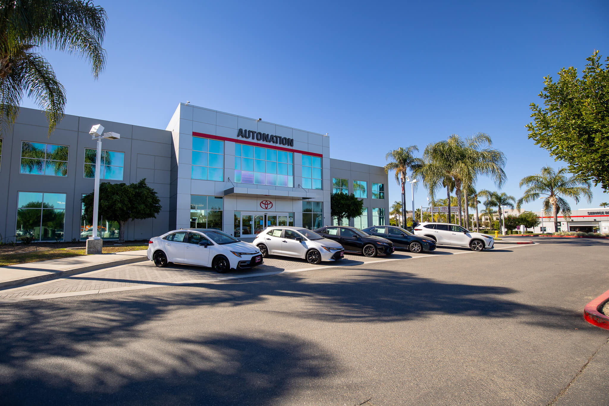 AutoNation Toyota Irvine sells and services Toyota cars, trucks, and SUVs Exterior view of AutoNation Toyota Irvine in Irvine, CA