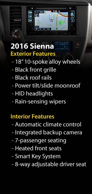 2016 Toyota Sienna Features