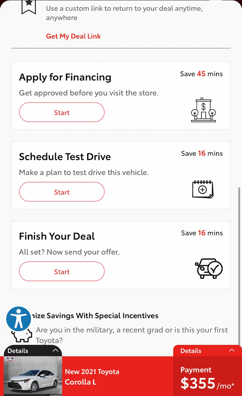 AutoNation Express tool on a mobile device