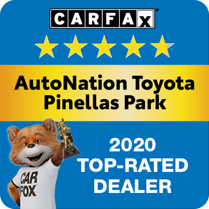 AutoNation Toyota Pinellas Park Recognized as a CARFAX Top-Rated Dealer 2020 CARFAX Top-Rated Dealer badge