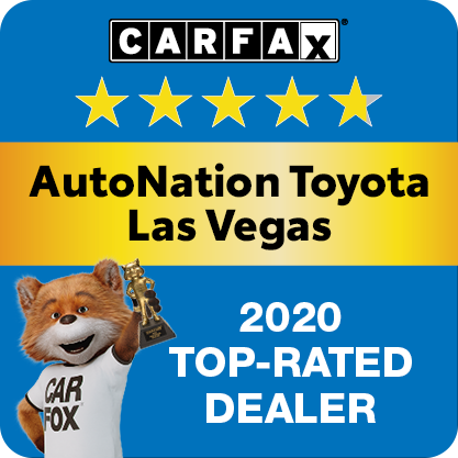 AutoNation Toyota Las Vegas Recognized as a CARFAX Top-Rated Dealer 2020 CARFAX Top-Rated Dealer badge