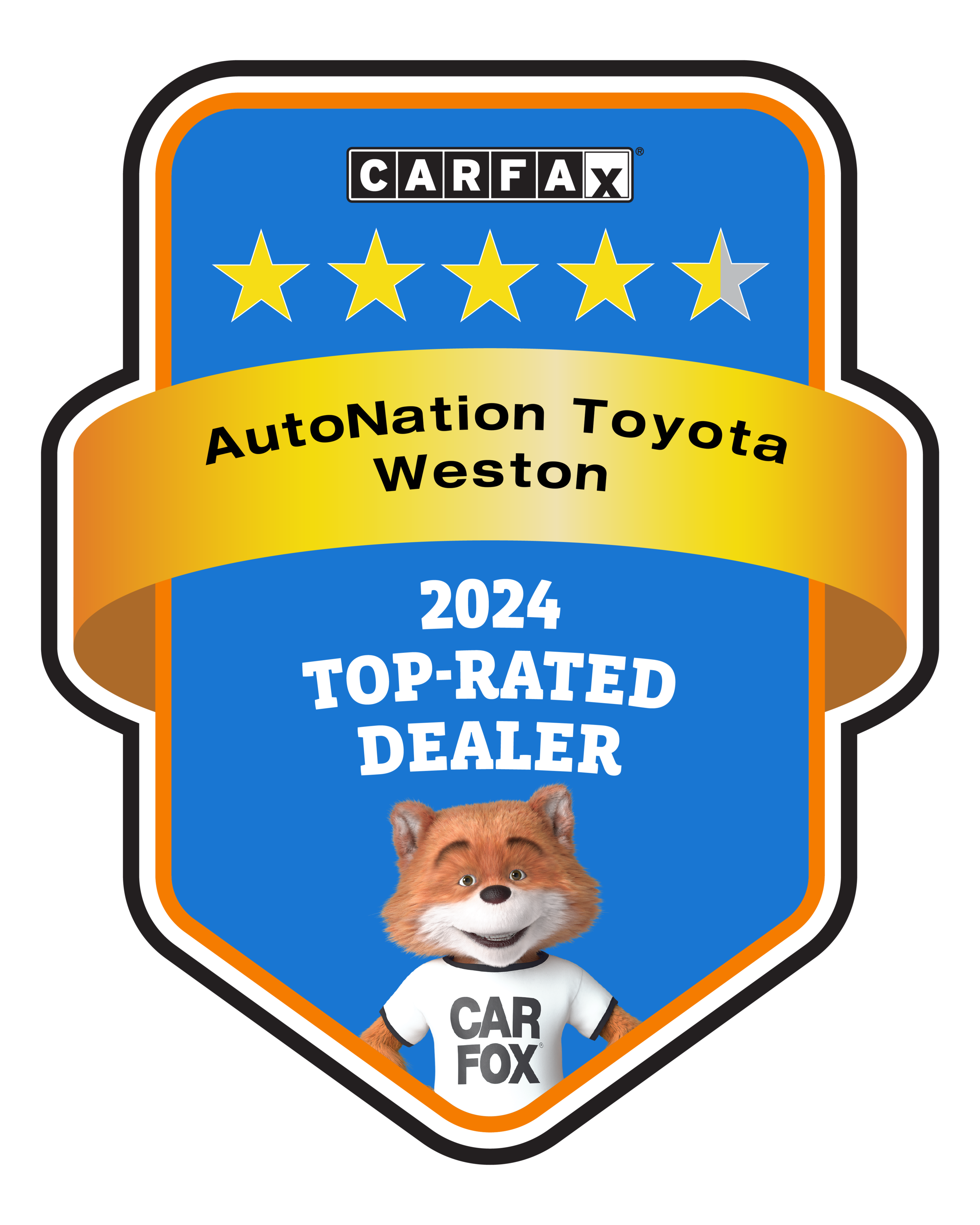 AutoNation Toyota Weston CARFAX Top-Rated Dealer badge