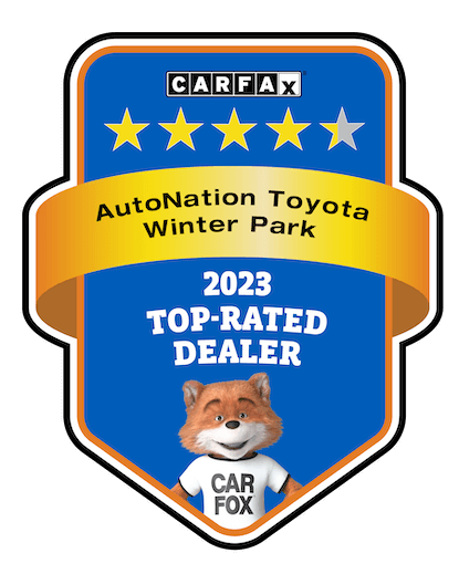 AutoNation Toyota Winter Park Reconocido como Concesionario Mejor Calificado por CARFAX Insignia del Concesionario Mejor Calificado por CARFAX 2023