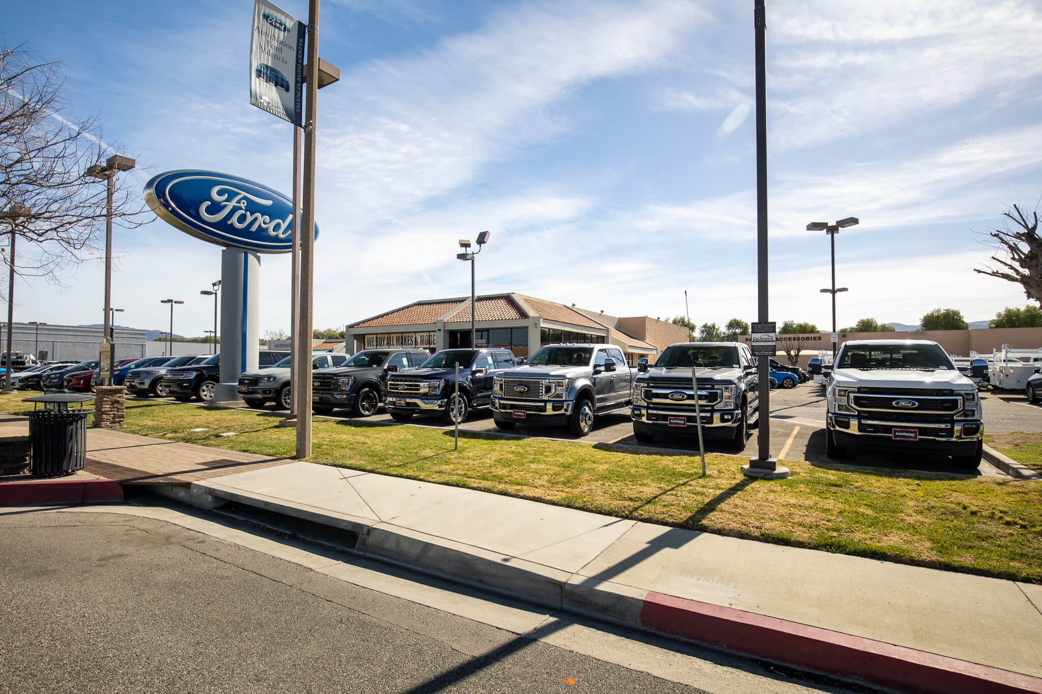 Your local AutoNation Ford dealership in Valencia, CA Exterior view of the AutoNation Ford dealership in Valencia, CA