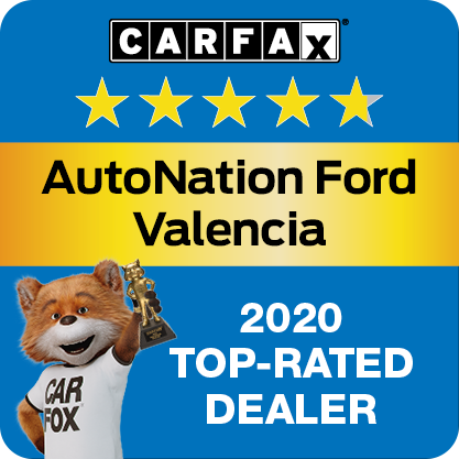 AutoNation Ford Valencia Recognized as a CARFAX Top-Rated Dealer 2020 CARFAX Top-Rated Dealer badge