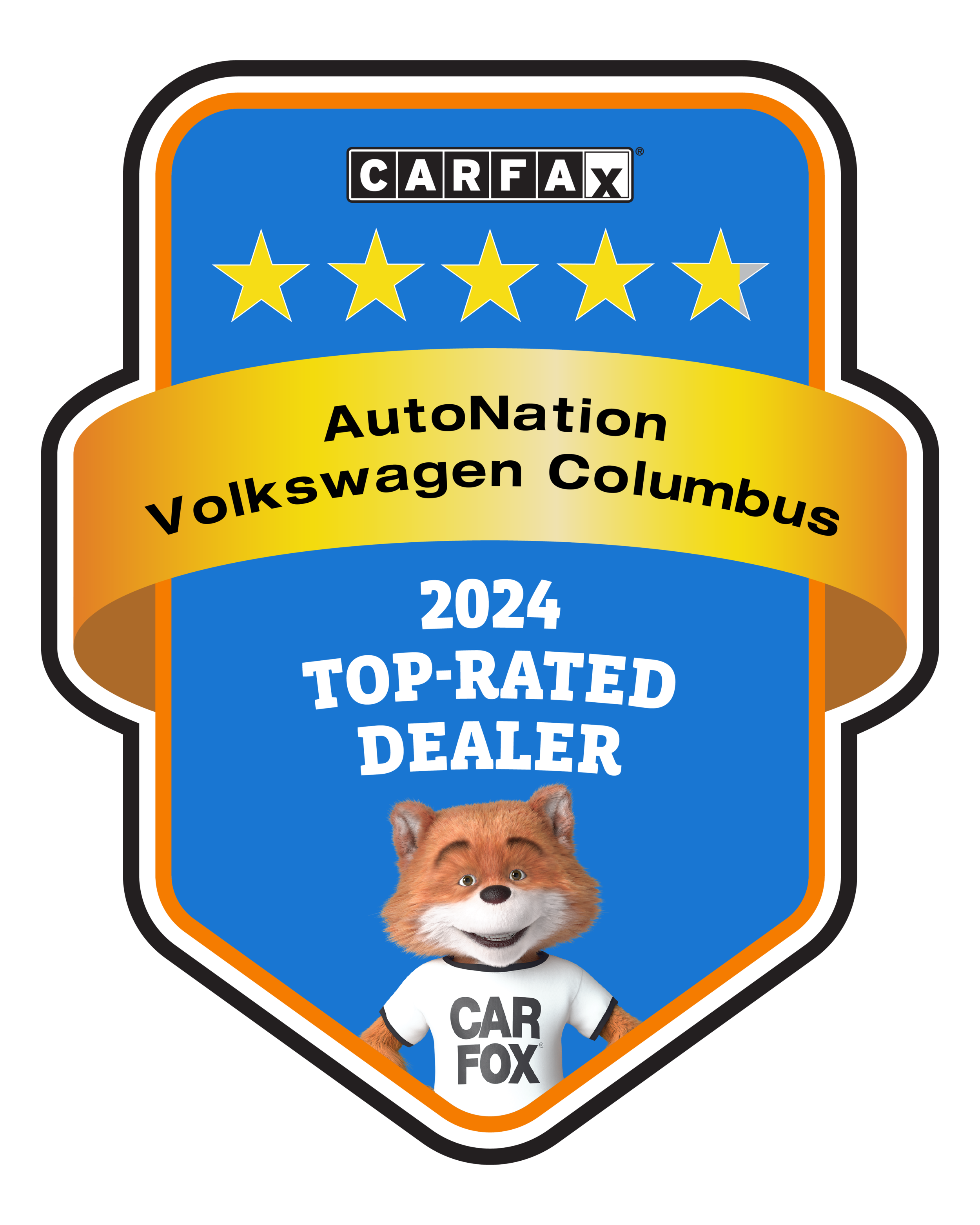 AutoNation VW Columbus CARFAX Top-Rated Dealer badge