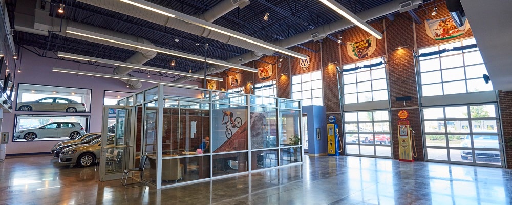 Alpharetta Volkswagen Dealership View of AutoNation VW Mall of Georgia in the Alpharetta area