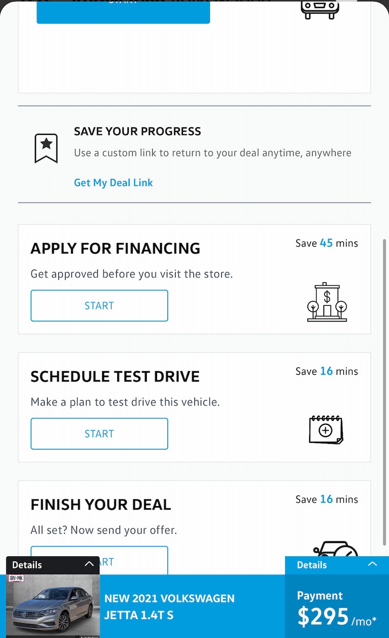 AutoNation Express tool on a mobile device