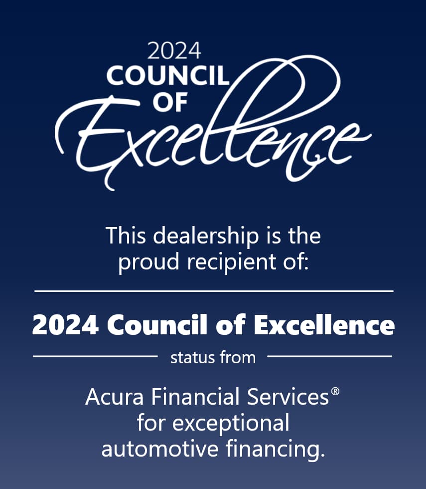 Acura 2024 Council of Excellence award banner
