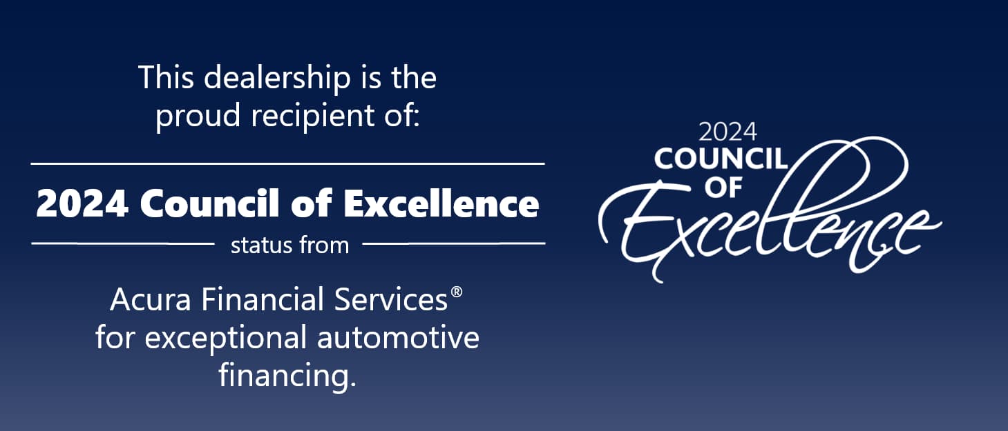 Acura 2024 Council of Excellence award banner