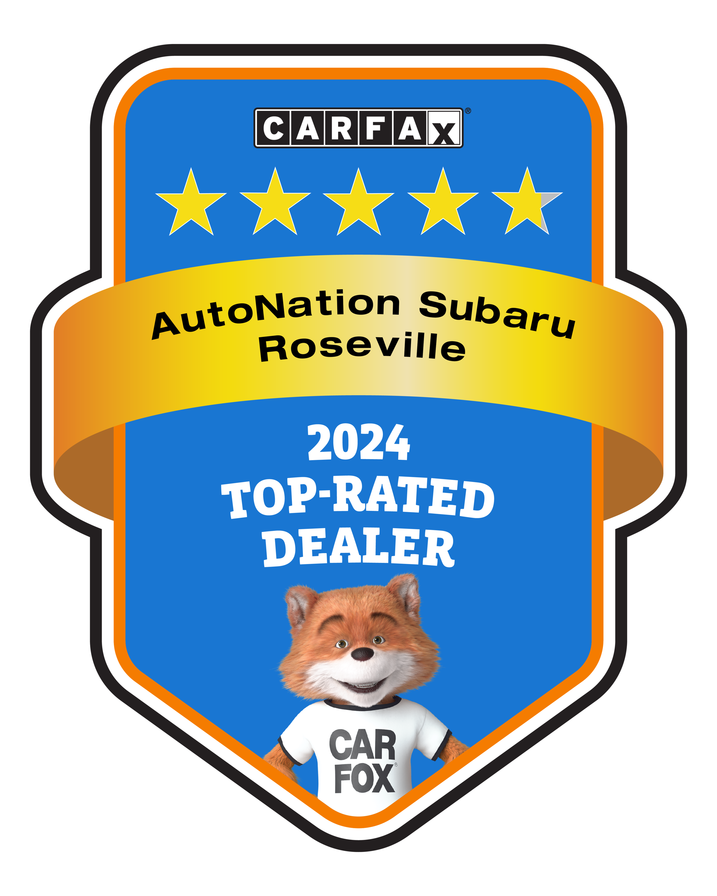 AutoNation Subaru Roseville CARFAX Top-Rated Dealer badge
