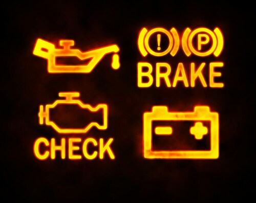 yellow warning lights