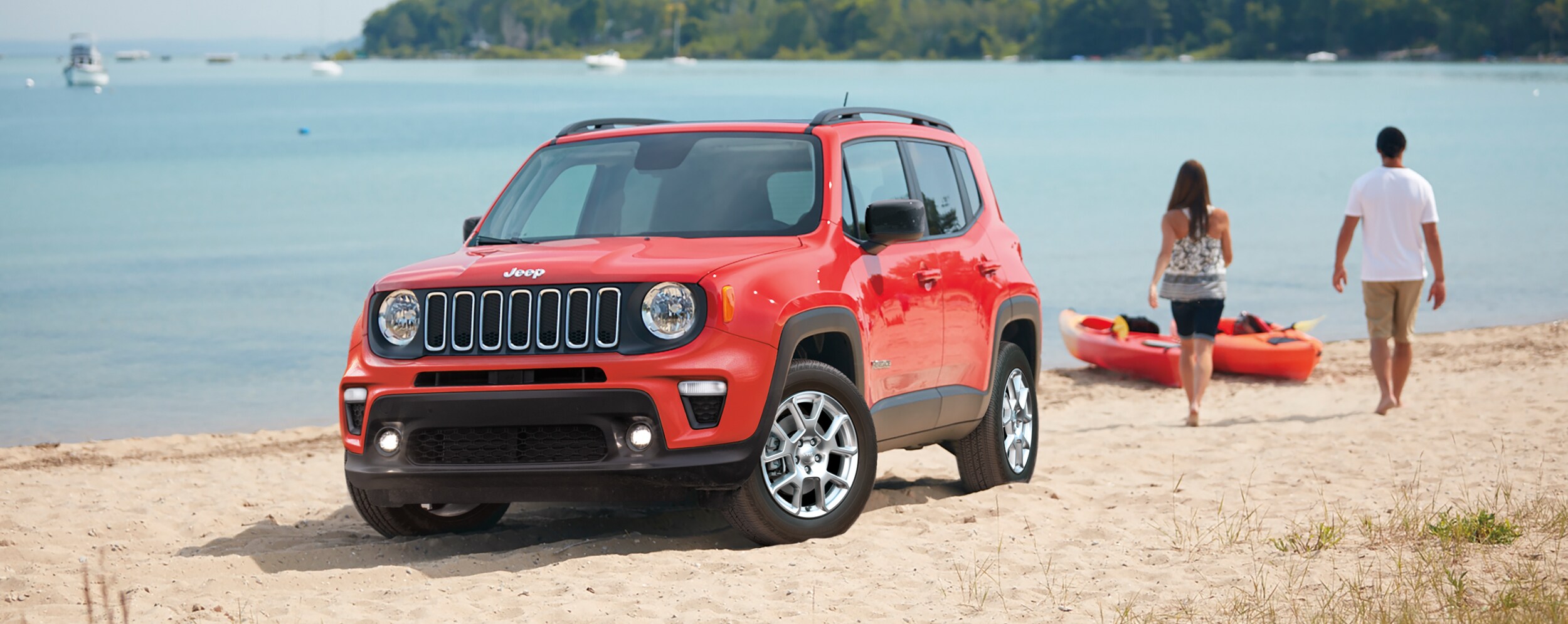 Red Jeep Renegade in Rhode Island