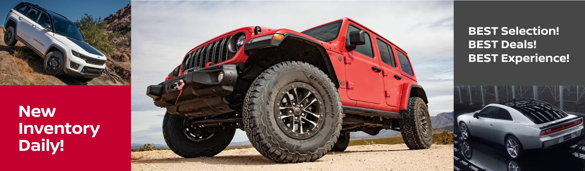 New Inventory Daily! Best Selection! Best Deals! Best Experience