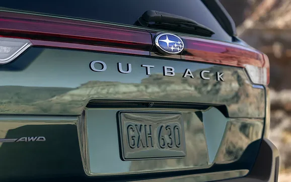 Close-up of the OUTBACK badge on the tailgate