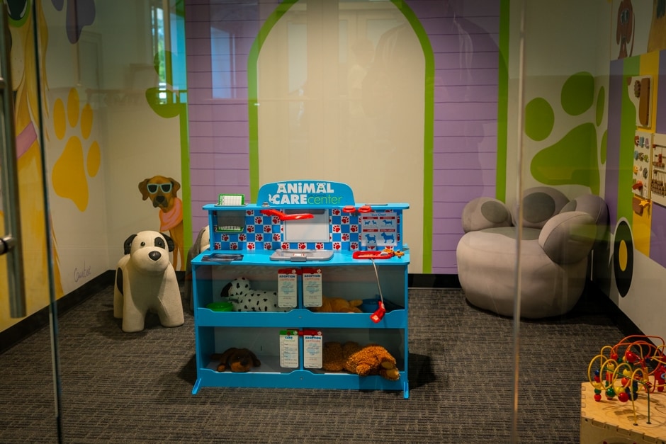 Children's play area inside Baldwin Subaru in Covington