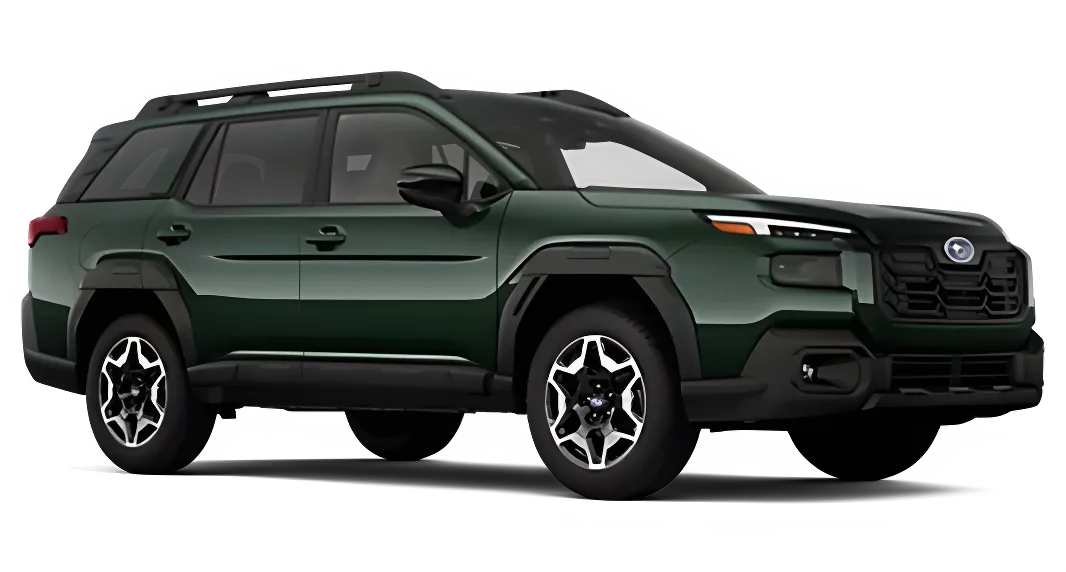 Green 2026 Subaru Outback Touring in profile