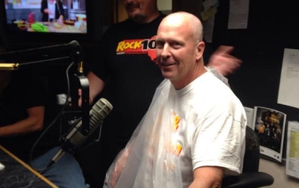 Mike Balise Shaves Head on Rock 102 for Gastrointestinal Cancer.jpg