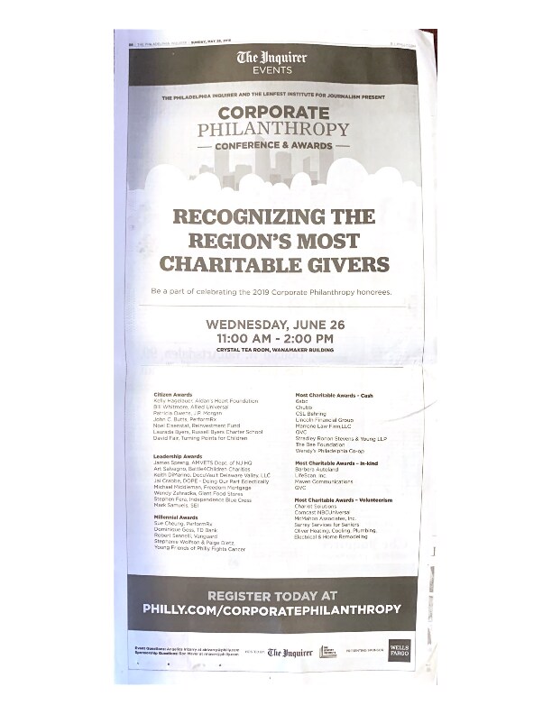 The Philadelphia Inquirer And The Lenfest Institute For Journalism Corporate Philanthropy Awards.pdf