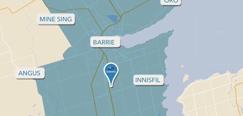 Click to see full boundaries Barrie Subaru Shuttle Service Boundaries