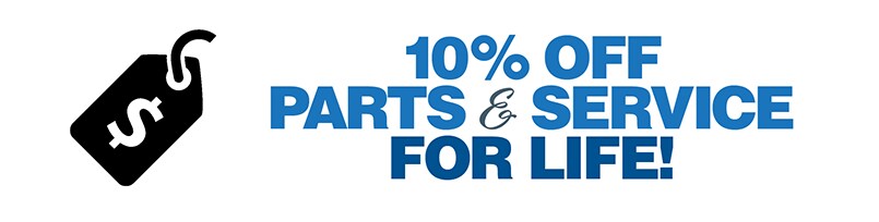 10% Off Parts & Service For Life