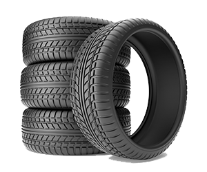 Photo of tires stacked on top of each other