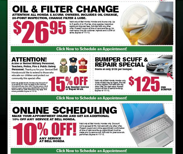 Honda oil change coupon az #1