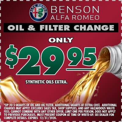 Oil Filter Change Greer SC 29650 Benson Alfa Romeo