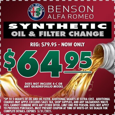 Oil Filter Change Greer SC 29650 Benson Alfa Romeo