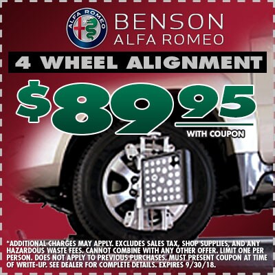 4 Wheel Alignment Greer SC 29650 Benson Alpha Romeo