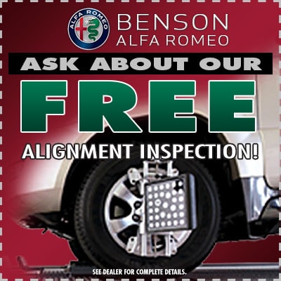 Free Alignment Inspection Greer SC 29650 Benson Alfa Romeo