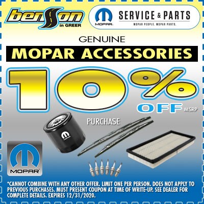 MOPAR Accessories Greer SC 29650 Benson CDJR