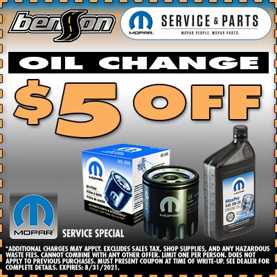 OIl Change Discount Greer SC 29650 Benson CDJR